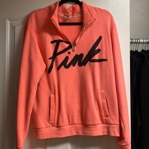 PINK salmon quarter zip